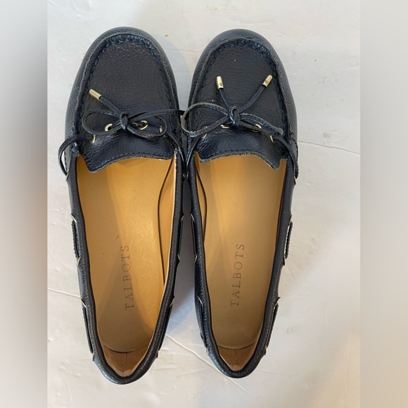 Talbots Dark Blue Leather Loafers Slide-on Shoes Size 5 M - Picture 8 of 11